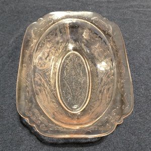 Vintage Pink depression glass serving bowl